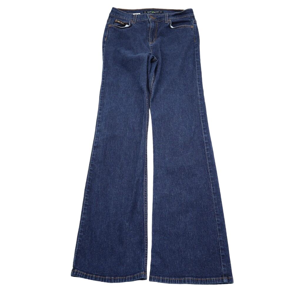 DKNY Pants Womens 6L Blue Bootcut Mid Rise Denim Button Zip Medium Wash Jeans